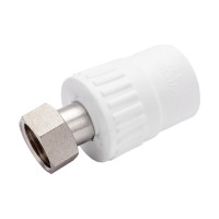 Комбинированная муфта СТМ ПЛАСТ PP-R с накидной гайкой, внутренней резьбой DN 25х1/2" CPAS2512