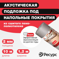 Подложка (1,2 м х 10 м;серый) под паркет и ламинат 3002 Refoam 18066