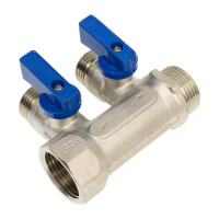 Коллектор СТМ 2 выхода, 3/4x16, с шаровыми кранами для м/п труб C2MP3416