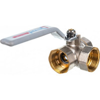 Шаровой кран для воды СТМ СТАНДАРТ 3/4", трехходовой, тип L, рычаг CW3FL034
