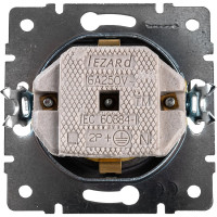 Розетка Lezard KARINA, с заземлением, керамика, чёрный бархат 707-4288-122