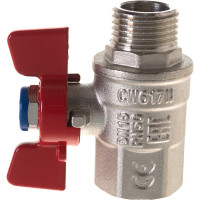 Шаровой кран IVANCI Superior, ручка-бабочка, внутренняя-наружная резьба 1/2" IVC.100218.N.03