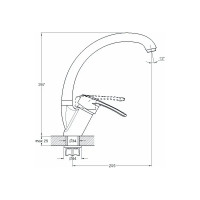 Смеситель для умывальника с повортным изливом 360 градусов, xром Solone KAK4-A181