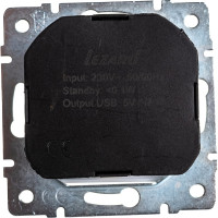 Розетка + USB разъём Lezard, KARINA, с/з, жемчужно-белый перламутр, 707-3088-181