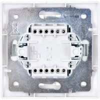 Выключатель Lezard MIRA белый с серой вставкой 701-0215-100
