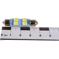 Автолампа SKYWAY диод T11 C5W 12V 4 SMD Блистер c цоколем 1-конт Белая компл. 2 шт. Салон, номер S08201353