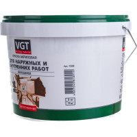 Моющаяся краска VGT белоснежная ВД АК 1180, для наружных/внутренних работ 3кг 11601904