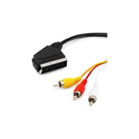 Кабель аудио/видео с переключателем направления сигнала Cablexpert SCART/3xRCA, 1.8м CCV-519-001