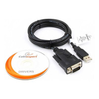 Конвертер Cablexpert USB - COM AM/DB9M, 1.5 м, черный, пакет UAS-DB9M-02