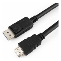 Кабель Cablexpert, DisplayPort-HDMI, 1.8м, 20M/19M, черный, экранированный, пакет, CC-DP-HDMI-6