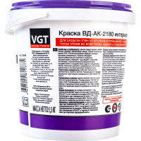 Интерьерная краска VGT ВД АК 2180 Белоснежная, влагостойкая 1,5кг 11601488