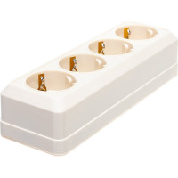 Розетка UNIVersal Олимп 4-ая с/з слоновая кость ivory 1169