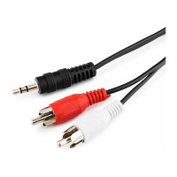 Аудио кабель Cablexpert Jack 3.5(M)/2xRCA, 1.5м, черный, пакет CCA-458