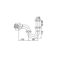 Сифон для раковины Veragio Sbortis 150-180 см, S-образный, 1 1/4", бронза VR.SBR-8117.BR