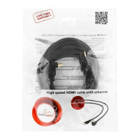 Кабель HDMI Cablexpert 3.0 м v2.0 19M/19M медь, позол.разъемы, экран, угловой разъем черный CC-HDMI490-10