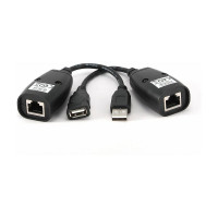 Удлинитель Cablexpert USB2.0 по витой паре, AM-AF/RJ45Fx2, до 30м, черн, пакет UAE-30M