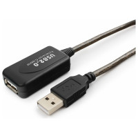 Кабель-удлинитель Cablexpert USB2.0 активный, AM/AF, медь, двойн. экран, 5м, полупрозрач, блистер UAE-01-5M