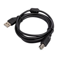 Кабель USB 2.0 Pro Cablexpert, AM/BM, 1.8м, экранировка, ферритовые кольца, пакет, черный CCF-USB2-AMBM-6