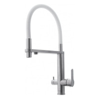 Смеситель для кухни Swedbe Selene Plus с вытяжным белым шлангом 8441