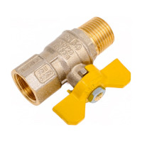 Шаровой кран для газа Tiemme Tornado НВ, 1/2", желтая бабочка 2390003