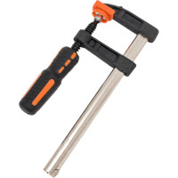 Реечная струбцина HARDEN, усиленная, 2-х компонентная рукоятка, 50*150 мм 600301