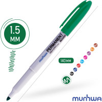 Перманентный маркер Munhwa зеленый, пулевидный, 1,5мм FPM-04