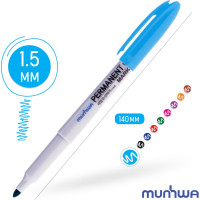 Перманентный маркер Munhwa FPM-12 голубой, пулевидный, 1,5мм