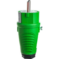 Кабельная вилка PCE 16A 220V 2P+E IP54 корпус зеленый, маркер черный 0511-us
