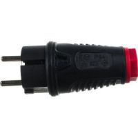 Кабельная вилка PCE 16A 220V 2P+E IP54 корпус черный, маркер красный 0511-sr