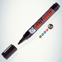 Перманентный маркер Munhwa Crown Multi Marker черный, пулевидный, 3мм CPM-800