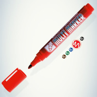 Перманентный маркер Munhwa Crown Multi Marker красный, пулевидный, 3мм CPM-800