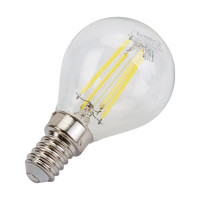 Светодиодная лампа General Lighting Systems Филамент прозрачный E14 8Вт 230В 660Лм 6500К Холодный белый свет Шар GLDEN-G45S-8-230-E14-6500 649979