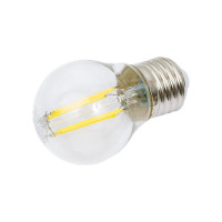 Светодиодная лампа General Lighting Systems Филамент прозрачный E27 12Вт 230В 930Лм 4500К Нейтральный белый свет Шар GLDEN-G45S-12-230-E27-4500 650001