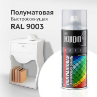 Эмаль универсальная акриловая satin KUDO RAL 9003 белая 520 мл KU-0A9003