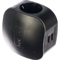 Тройник ЭРА SP3eUSBBLACK, 3гн, 220V2xUSB, 2100mA, c заземлением Б0046364