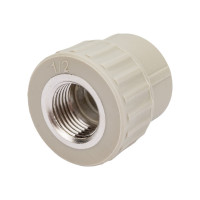Муфта комбинированная с внутренней резьбой VALFEX PP-R серая, 25 мм х1/2" 10129125Г 127-0355