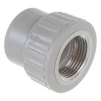 Муфта комбинированная с внутренней резьбой VALFEX PP-R серая, 32 мм х1" 10129032Г 127-0358