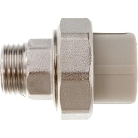 Муфта комбинированная разъемная с наружной резьбой VALFEX PP-R серая, 20 мм х1/2" 10156015Г 127-0341