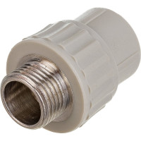 Муфта комбинированная с наружной резьбой VALFEX PP-R серая, 20 мм х1/2" 10130020Г 127-0359