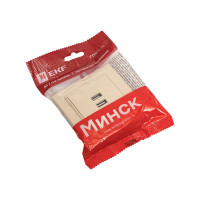 2-местная розетка USB EKF Минск СП 2,1А бежевая ERR-2USB-200