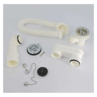 Слив-перелив для ванны Alca Plast плоский, с пробкой на цепочке A501 025-0466
