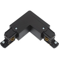 Коннектор левый FERON PRO-0435, черный, L-соединение 41082