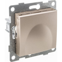 Механизм розетки с крышкой GUSI ELECTRIC Bravo 1-ой с/з с з/ш, СУ, 16А, 250В, шампань С10Р91-027