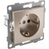 Механизм розетки GUSI ELECTRIC Bravo 1-ой с/з с з/ш, скрытая установка, 16А, 250В, шампань С10Р4-027