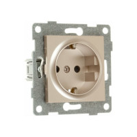 Механизм розетки GUSI ELECTRIC Ugra 1-ой с/з с з/ш, СУ, 16А, 250В, шампань С11Р4-027