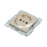 Механизм розетки GUSI ELECTRIC Ugra 1-ой б/з с з/ш, СУ , 16А, 250В, шампань С11Р2-027