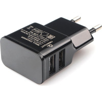 Адаптер питания Cablexpert 100/220V - 5V USB 2 порта 2.1A черный MP3A-PC-12