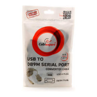 Конвертер Cablexpert COM - USB порт AM/ DB9M, чип CH343, Pro, 1.8м, белый, пакет UAS111