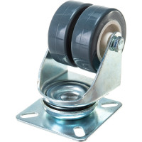 Колесо серая резина поворотное сдвоенное SCG25 50 мм MFK-TORG 3053050-2