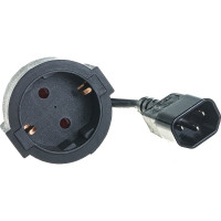 Кабель питания Cablexpert, 15 см, C14 - евророзетка, PC-SFC14M-01